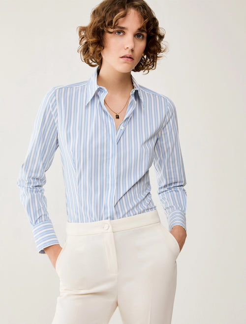 Camicia slim in popeline
