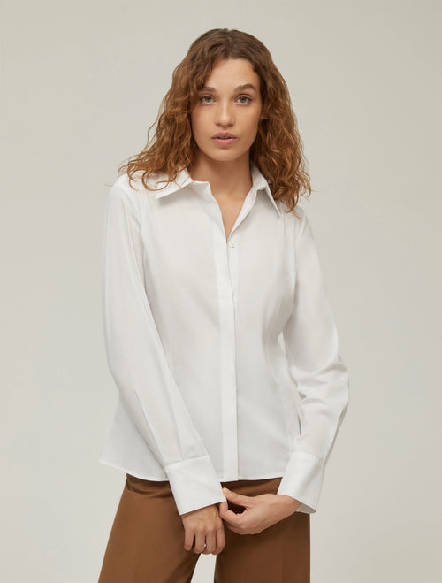 Camicia slim in popeline