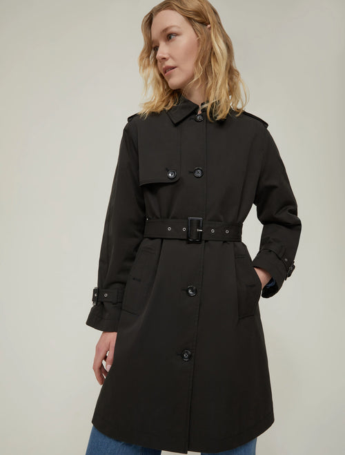 Trench monopetto in gabardine