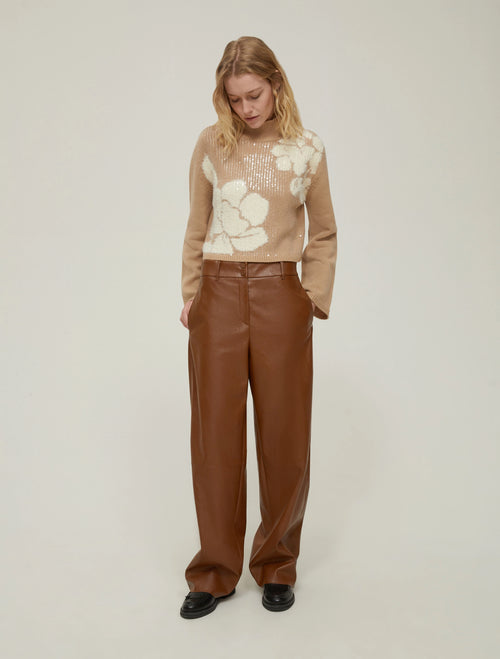 Pantaloni in jersey spalmato