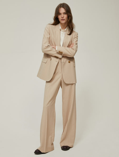 Blazer in gabardine gessato lamé