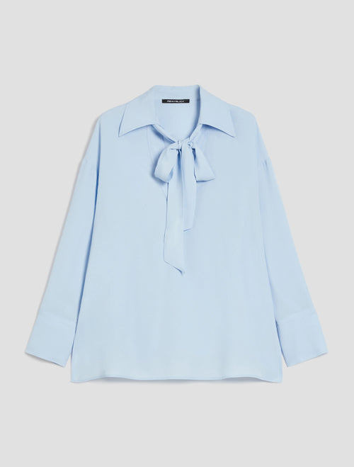 Blusa polo in crêpe de Chine