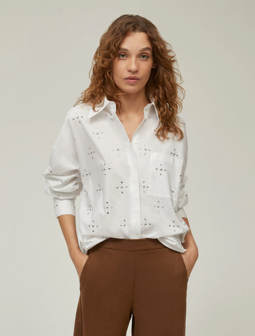 Camicia oversize con strass