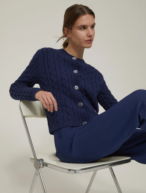 Cardigan boxy fit a trecce