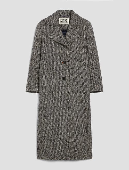 Cappotto midi in tweed