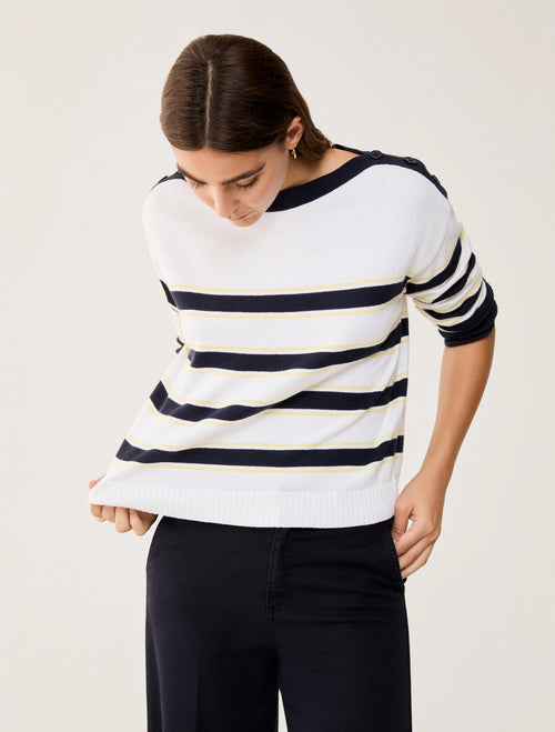 Marinière in cotone e cashmere