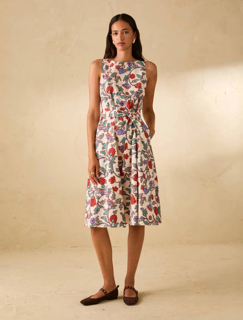 Abito fit & flare in popeline