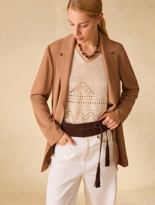 Blazer fluido con cintura
