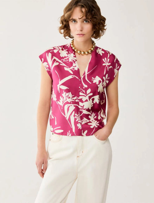 Blusa in twill di seta