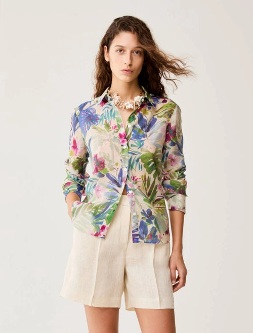 Camicia in organza a fantasia