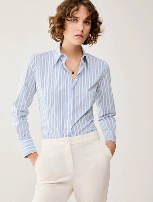 Camicia slim in popeline