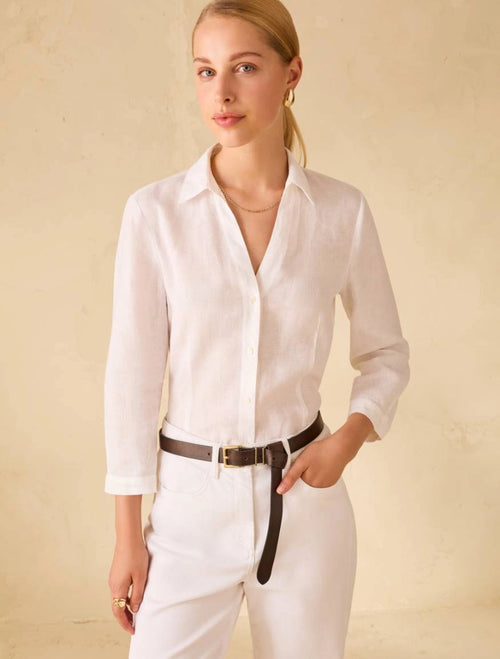 Camicia slim in puro lino